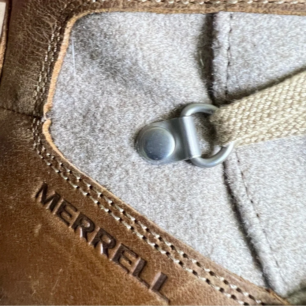 Merrell Shiloh II Brown Leather Boots Women’s 10 Casual Ankle Boots Lace Up